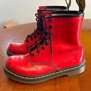 Doc Marten Red Combat Boots